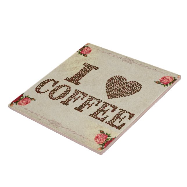 I Liebe Kaffee Keramik Tile Fliese (Seite)