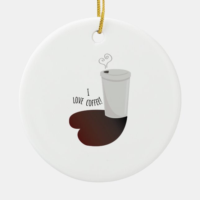 I Liebe-Kaffee Keramikornament (Vorne)