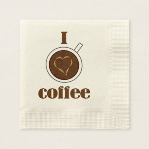 I Liebe-Kaffee Latte Herz-Papierservietten Serviette