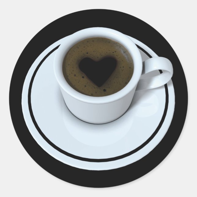 I LIEBE Kaffee Runder Aufkleber (Vorderseite)