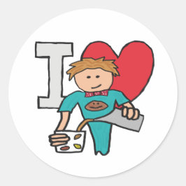 I Liebe Kaffee Runder Aufkleber