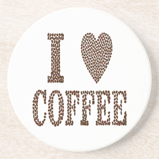 I Liebe Kaffee Sandstein Untersetzer (Vorne)