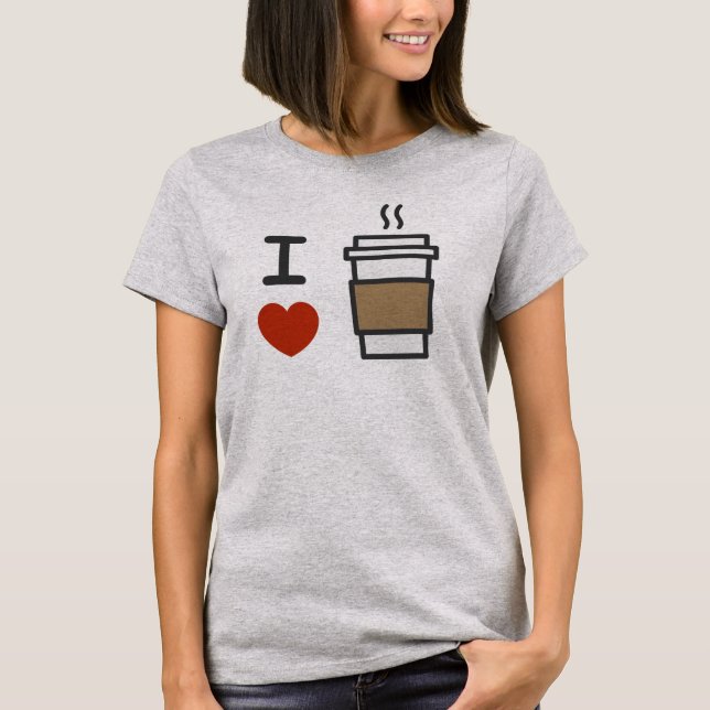 I Liebe Kaffee T-Shirt (Vorderseite)