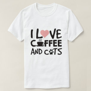 I Liebe-Kaffee und Katzen T-Shirt