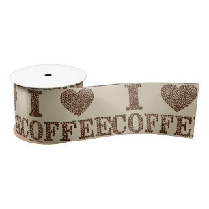 I Liebe Kaffeeband Satinband
