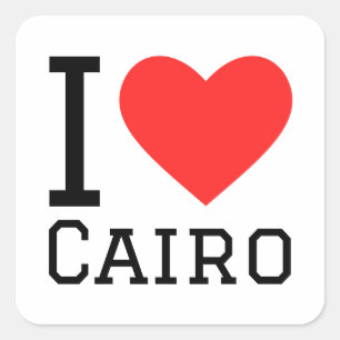 I Liebe Kairo Quadratischer Aufkleber
