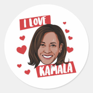 I Liebe Kamala Harris 2020 Runder Aufkleber
