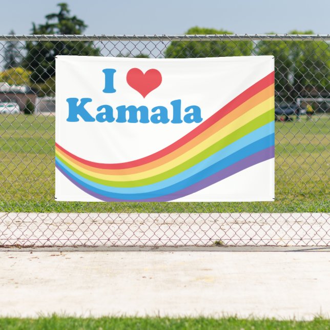 I Liebe Kamala Niedlich Election Rainbow Banner (Insitu)