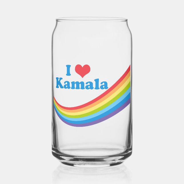 I Liebe Kamala Niedlich Election Rainbow Dosenglas (Vorderseite)
