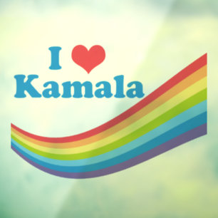 I Liebe Kamala Niedlich Election Rainbow Fensteraufkleber