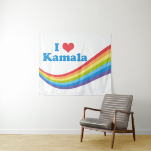 I Liebe Kamala Niedlich Election Rainbow Wandteppich