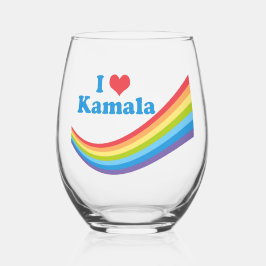 I Liebe Kamala Niedlich Election Rainbow Weinglas Ohne Stiel