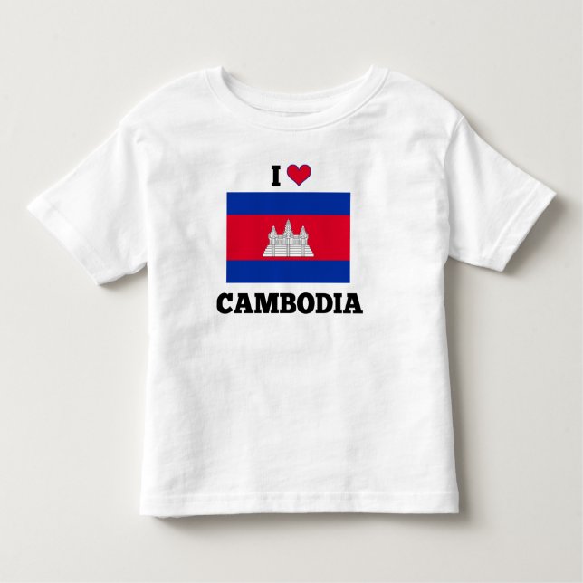 I Liebe Kambodscha, kambodschanische Flagge Kleinkind T-shirt (Vorderseite)