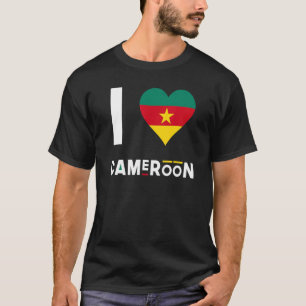 I Liebe Kamerun Kamerun Kamerunische Flagge Herz-A T-Shirt