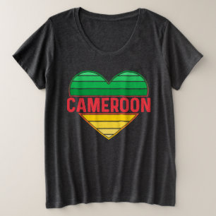 I. Liebe Kamerun, Kamerunisches Herz Große Größe T-Shirt