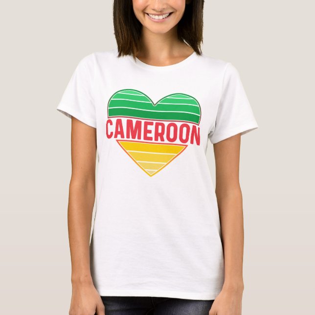 I. Liebe Kamerun, Kamerunisches Herz T-Shirt (Vorderseite)