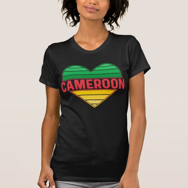I. Liebe Kamerun, Kamerunisches Herz T-Shirt (Vorderseite)