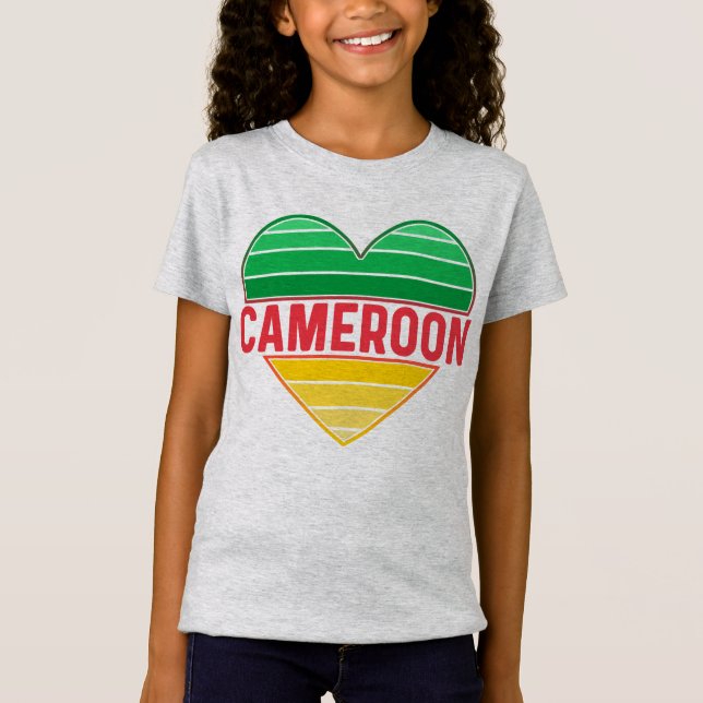 I. Liebe Kamerun, Kamerunisches Herz T-Shirt (Vorderseite)