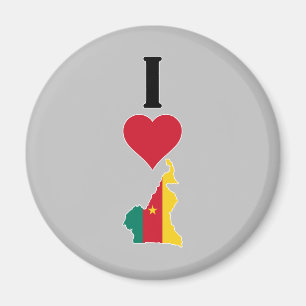 I Liebe Kamerun Vertikal I Herz Land Flag Karte Magnet