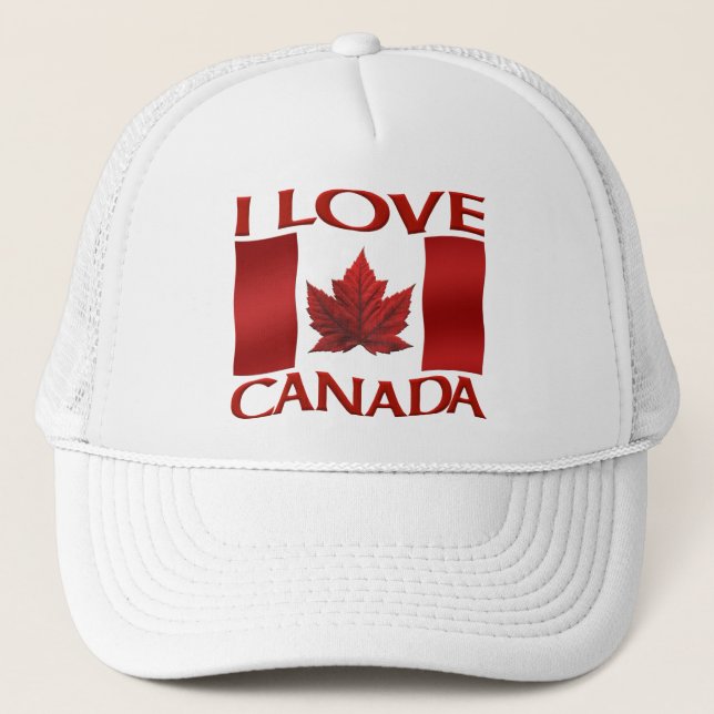 I Liebe Kanada Flag Trucker Hat Canada Souvenir Ca Truckerkappe (Vorderseite)
