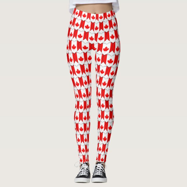 I Liebe Kanada Kanadische Fahne Ahornhaut Niedlich Leggings (Vorderseite)