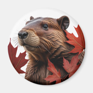 I Liebe Kanada - Kanadischer Biber mit Leaf Magnet
