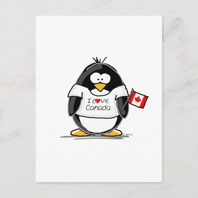 I Liebe Kanada Pinguin Postkarte (Vorderseite)