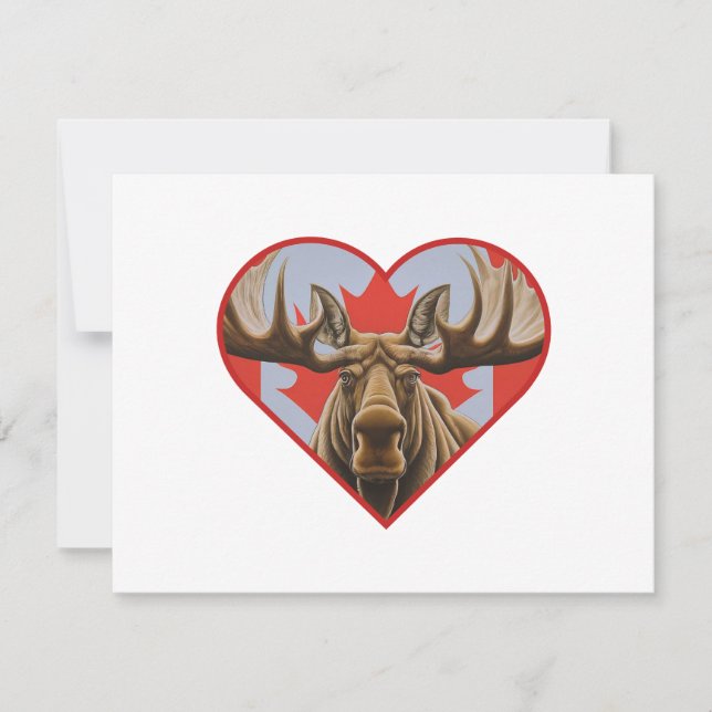 I Liebe Kanada - Stolze kanadische Elche und Ahorn Mitteilungskarte (Vorderseite)