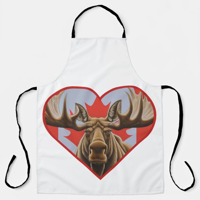 I Liebe Kanada - Stolze kanadische Elche und Ahorn Schürze (Vorderseite)
