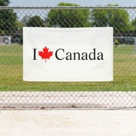 I Liebe Kanada Typografie mit rotem Ahornblatt Banner