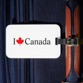 I Liebe Kanada Typografie mit rotem Ahornblatt Gepäckanhänger
