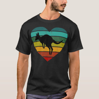 I Liebe Kangaroos Wallaby Retro Herz T-Shirt
