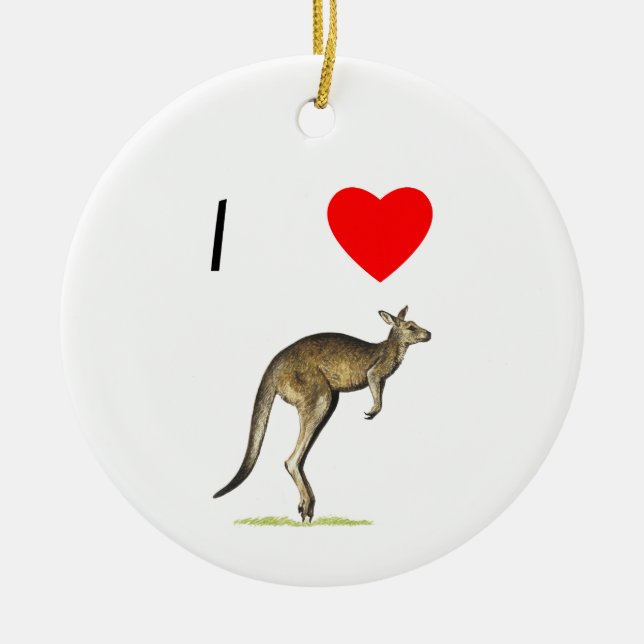 I Liebe-Kängurus (2) Keramikornament (Vorne)