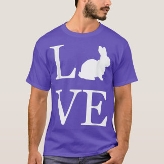 I Liebe Kaninchen Helle Silhouette Weiß T-Shirt