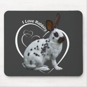 I Liebe Kaninchen Mousemat (dunkelgrau) Mousepad