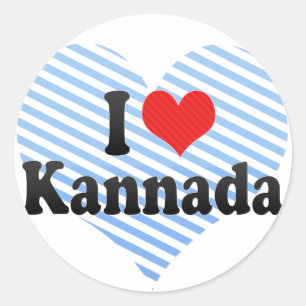 I Liebe Kannada Runder Aufkleber
