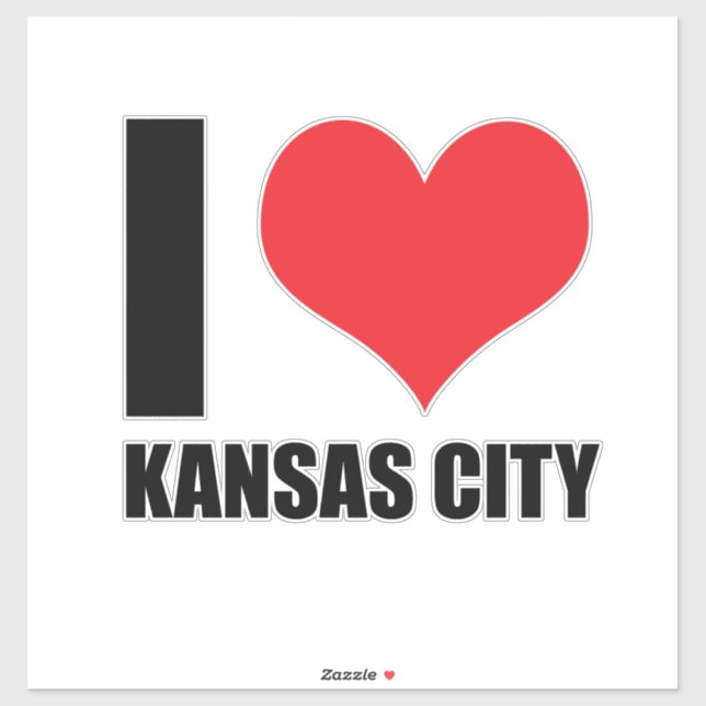 I Liebe Kansas City Aufkleber (Blatt)