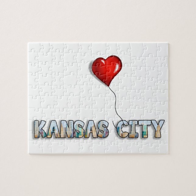 I Liebe Kansas City mit kcSkyline innerhalb der Puzzle (Horizontal)