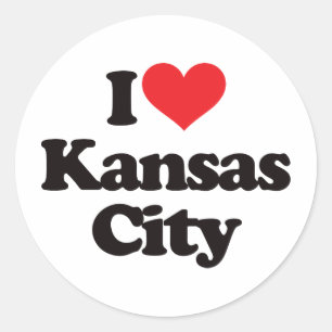 I Liebe Kansas City Runder Aufkleber