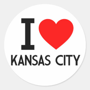 I Liebe Kansas City Runder Aufkleber