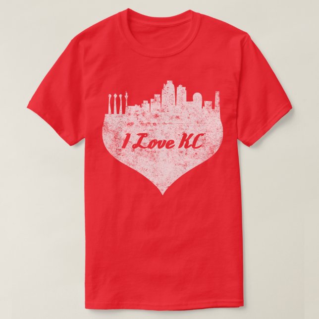 I Liebe kansas city skyline kansas city heart T-Shirt (Design vorne)