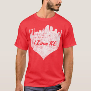 I Liebe kansas city skyline kansas city heart T-Shirt