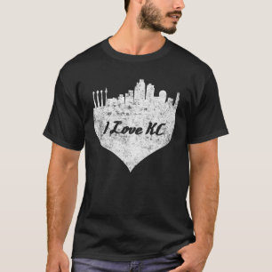 I Liebe kansas city skyline kansas city heart T-Shirt