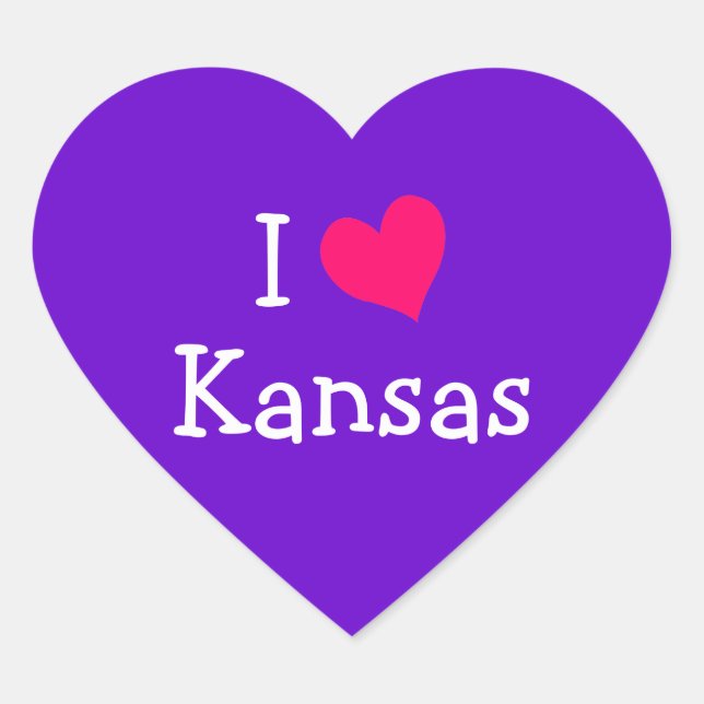 I Liebe Kansas Herz-Aufkleber (Vorderseite)