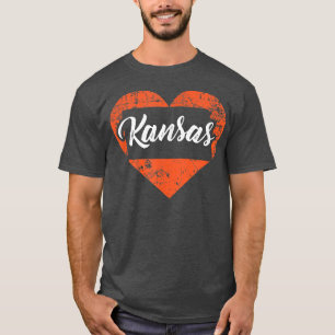 I Liebe Kansas, lustiger Niedlicher Staatsstolz He T-Shirt