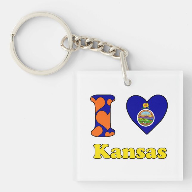 I Liebe Kansas Schlüsselanhänger (Vorderseite)