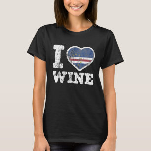 I Liebe Kap Verdean Wine Cabo Verde Herbstflagge T-Shirt