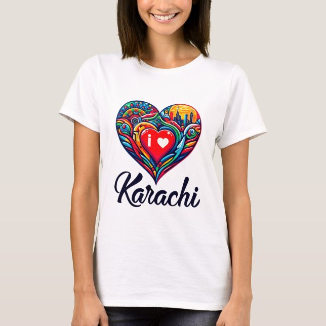 I Liebe Karachi T-Shirt (Vorderseite)