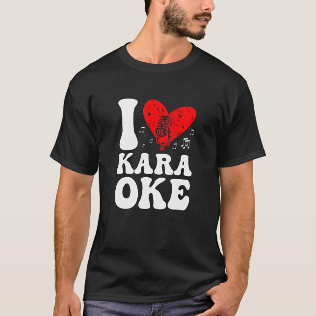 I Liebe Karaoke Singer Voice Coach Gesang T-Shirt (Vorderseite)