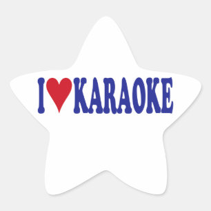I Liebe Karaoke Stern-Aufkleber